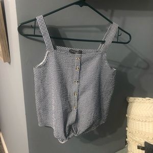 Primary Checkered button down knotted tank